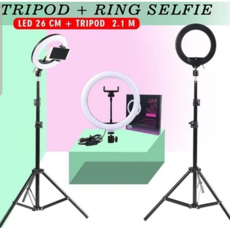 Tripod Selfie Ring Led Light plus holder 2.1M M-26