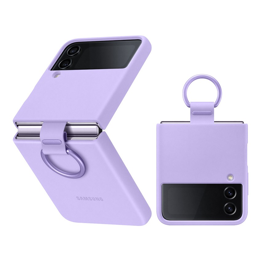 Galaxy Z Flip4 5G Silicone Cover with Ring-Bora Purple