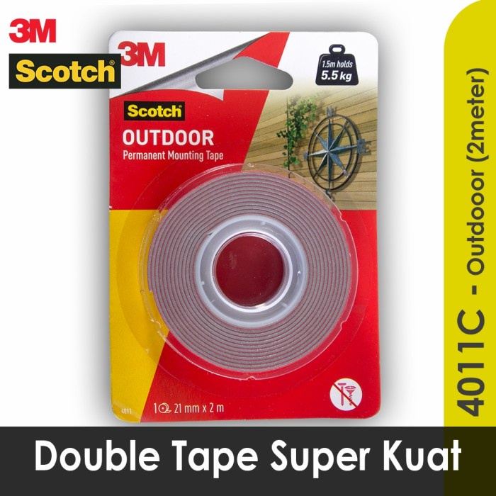 

(BISA COD) 3M Scotch Double Tape VHB Mounting Outdoor 4011C 21mm x 2m Original