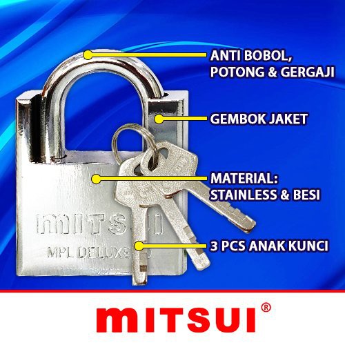 Mitsui Gembok Pagar Baja Anti Maling - MPL Deluxe