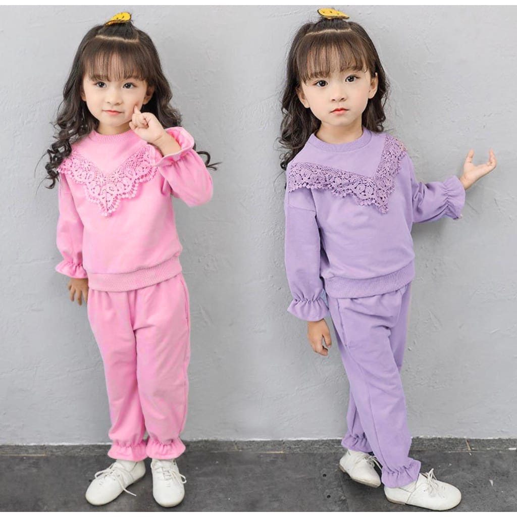 SETELAN ANAK SWEATER ANAK TERBARU DAN TERKINI SETELAN SWEATER POP RENDA 1-5 TAHUN