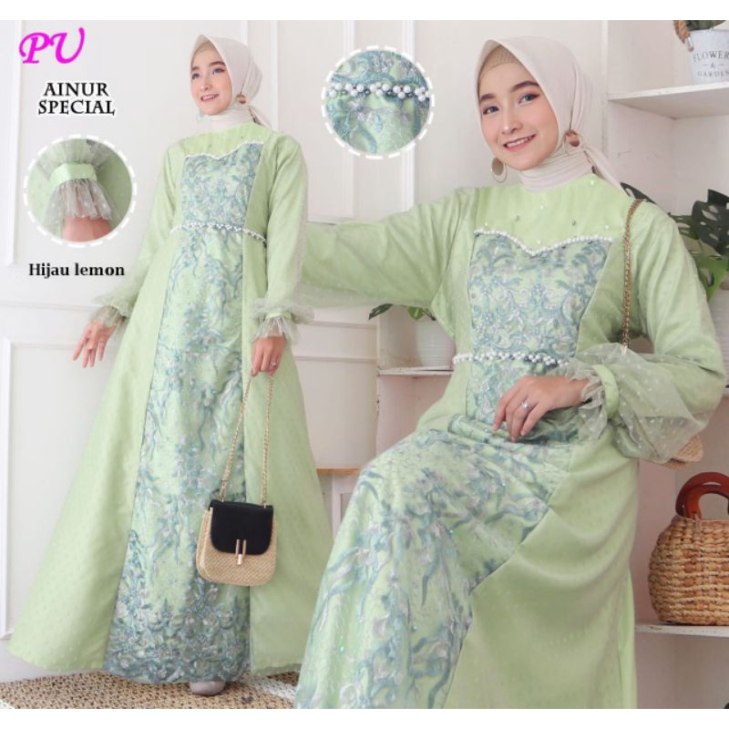 Gamis AINUR Gamis pesta kondangan Bridesmaid Walimatul Couple seragam lebaran