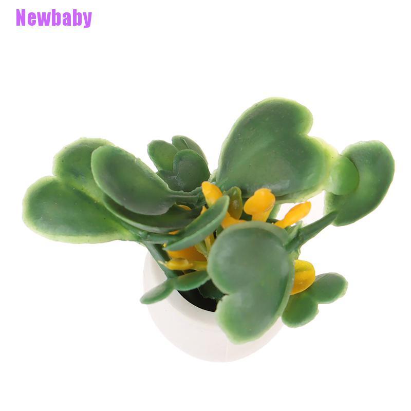(Newbaby) Miniatur Pot Tanaman Hijau Skala 1: 12 Untuk Dekorasi Rumah Boneka