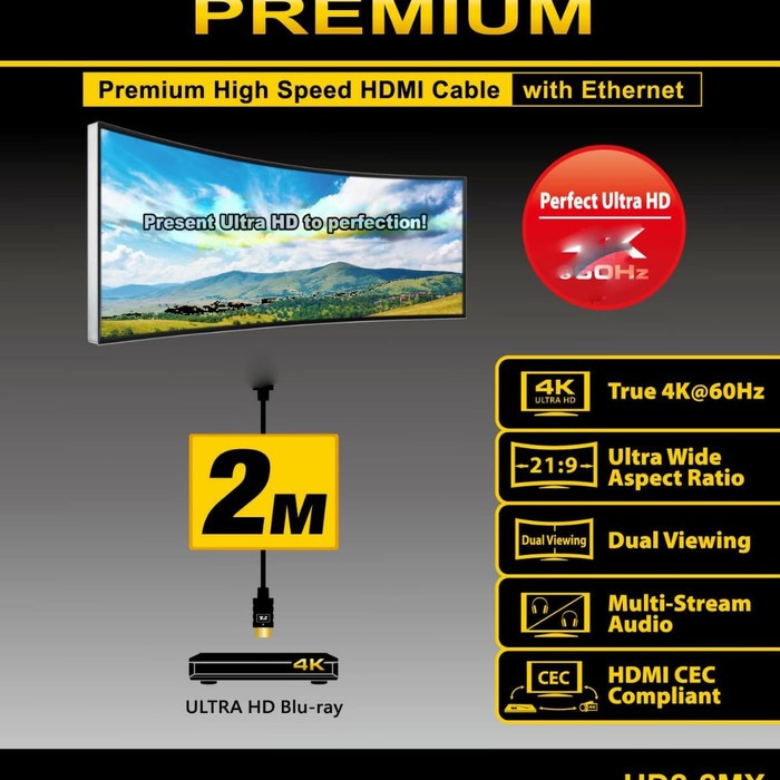 PX Kabel HDMI 2Meter 4K Premium HD2-2MX High Speed