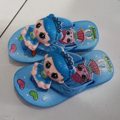 Sandal jepit karet anak /Sandal cewek karakter size 25-29