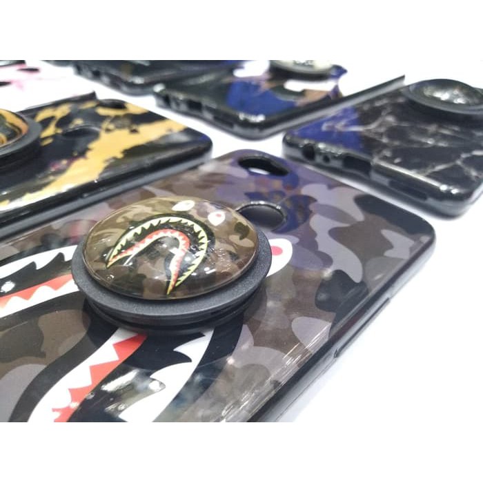 G517Case case iphone 6 plus 6 6s soft case motif plus pop socket