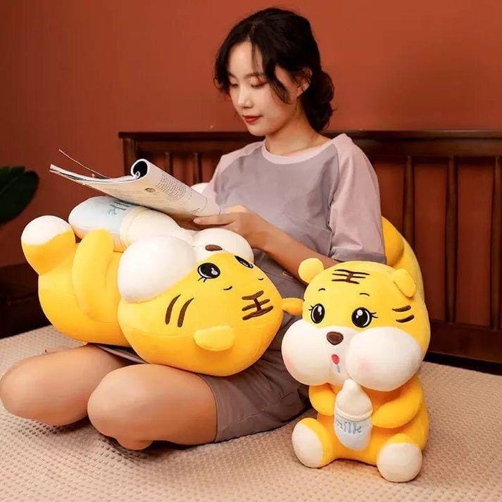 Boneka Kucing Harimau/Boneka Harimau/boneka Tiger pegang dot/lucu MURAH