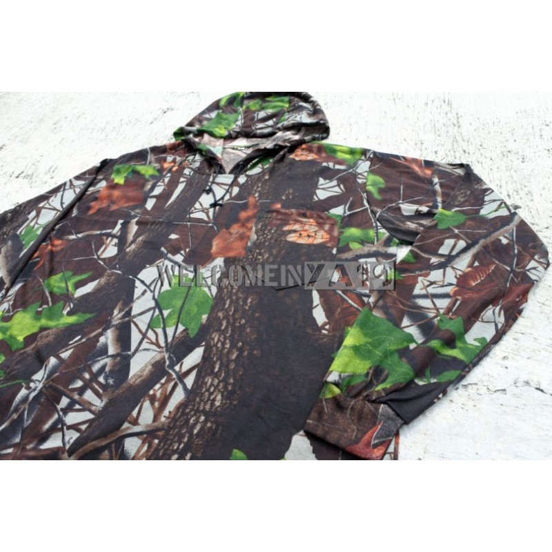 Hoodie T-Shirt Camouflage / Kaos Premium Berkupluk Camo Perbakin