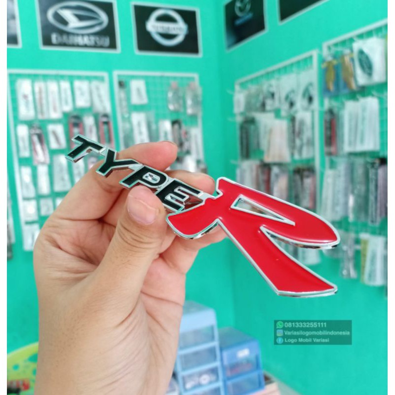 Emblem logo typeR type R untuk variasi modifikasi honda civic city brio jazz odyssey freed hrv crv