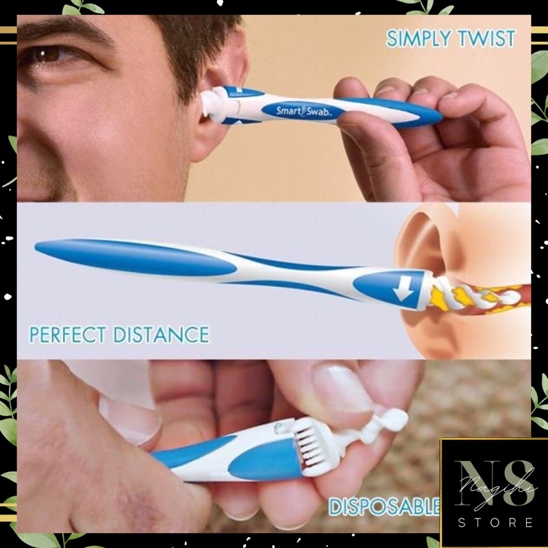 ✨NAGIHI✨ Smart Swab Pembersih Kotoran Telinga Cotton Bud Waxvac Ear Cleaner Removal Karet Lembut Gulung Putar