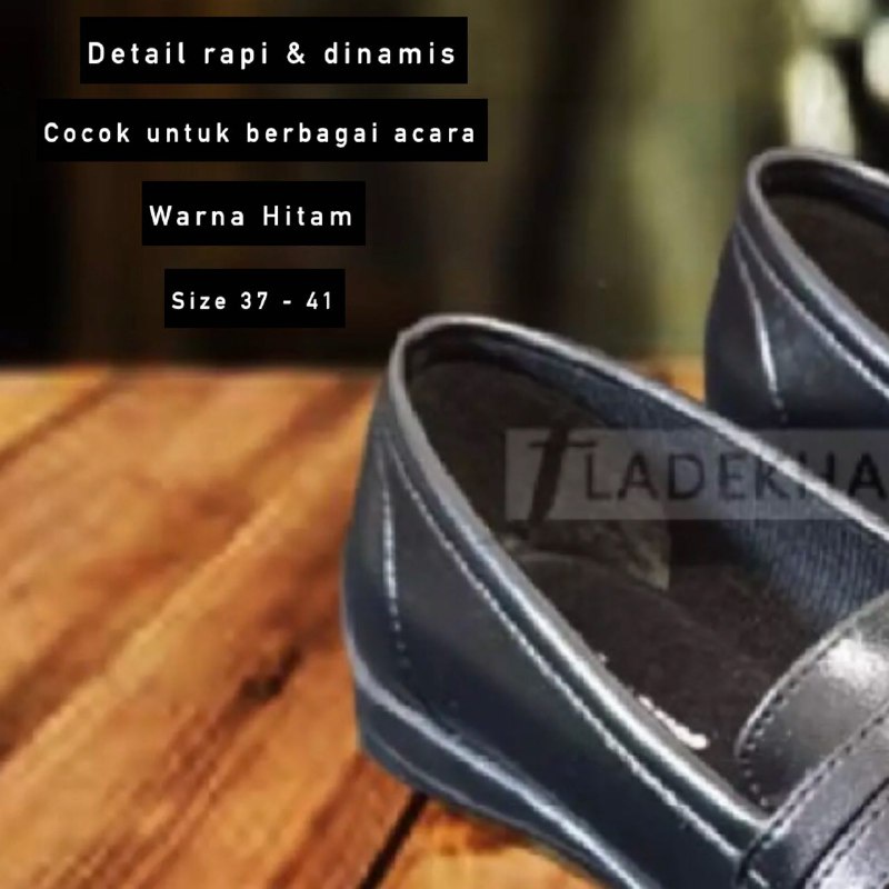 SEPATU FORMAL WANITA/ SEPATU FLAT HITAM/ SEPATU PANTOFEL CEWEK NOVICA 1422