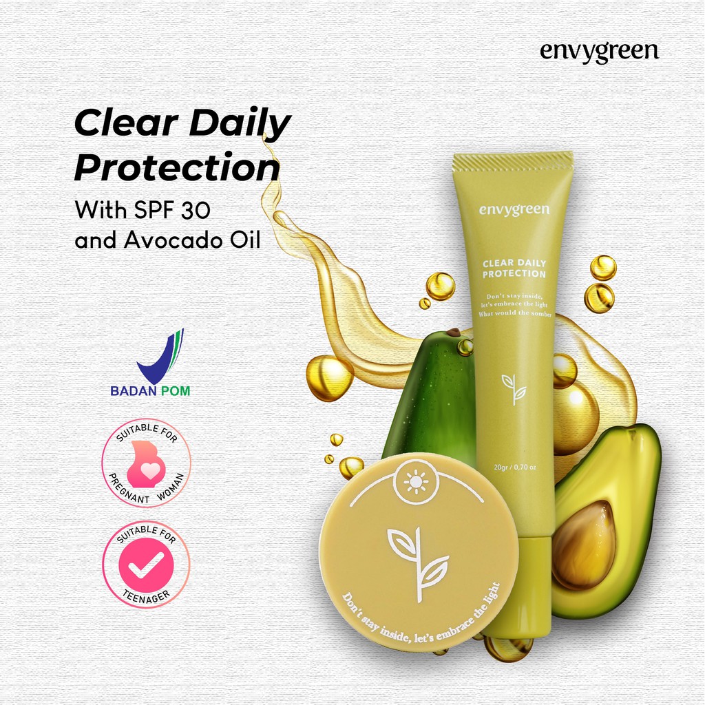 Denvy Beauty - Envygreen Clear Daily Protection / Sunscreen Envygreen  / Tabir Surya / Sun Protection / Sun Screen