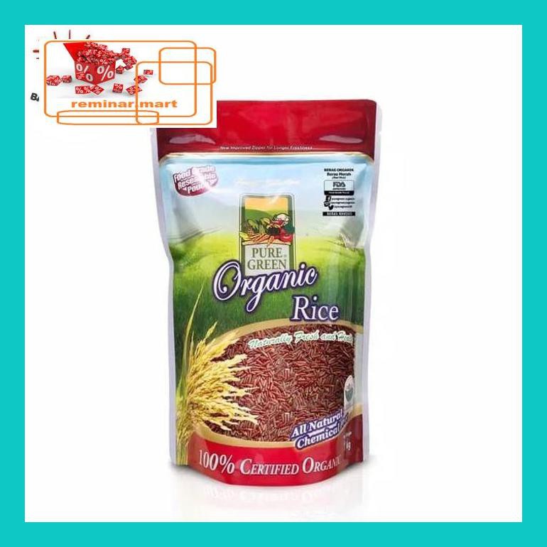 

S0Bers Puregreen Organic Rice Beras Organik Beras Merah (Red Rice) 1 Kg Ric0S50B