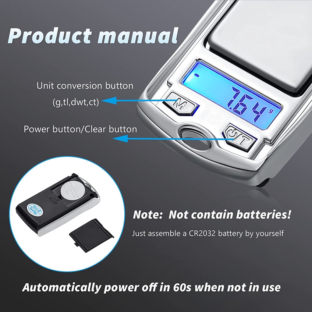 Berat Timbangan Saku Elektronik Sensitivitas Tinggi Pocket High Kalung 1PC Portabel Berat Cincin Digital Scale Presisi Perhiasan Mini Digital Weight Alat Balance Scale