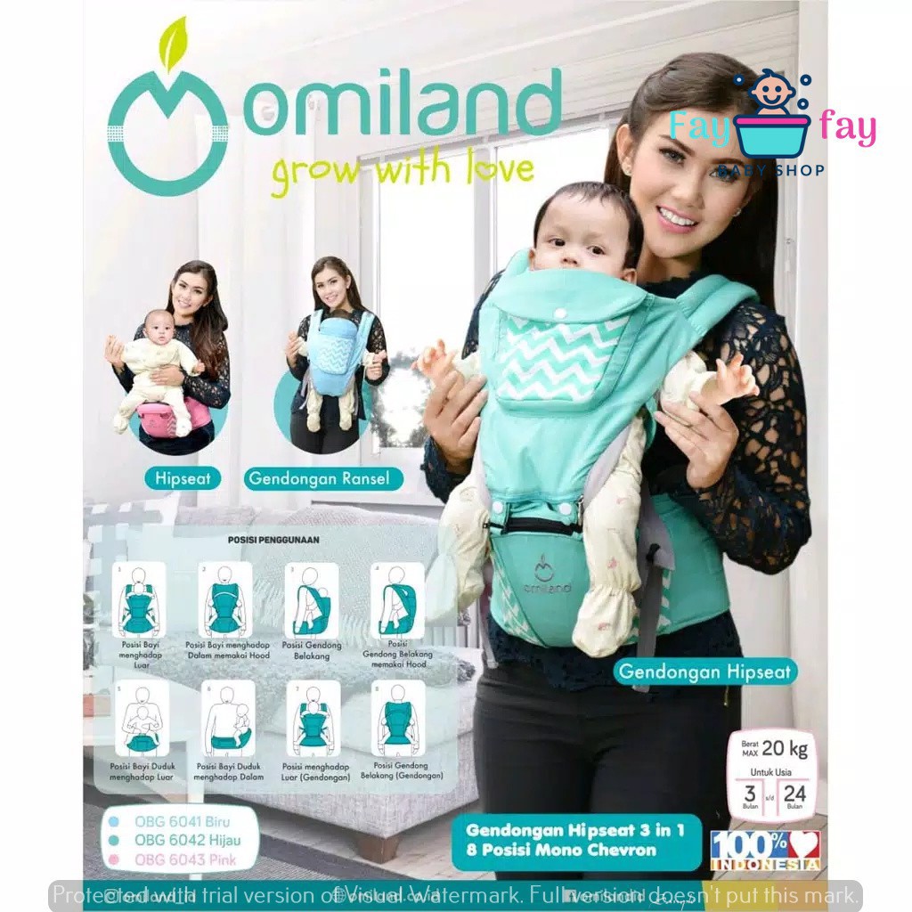 OMILAND GENDONGAN HIPSEAT 3 IN 1 8 POSISI MONO CHEVRON