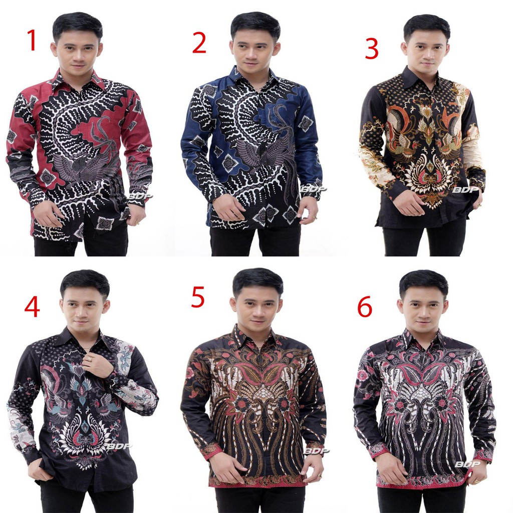 Kemeja Batik Pria Lengan Panjang Motiv Terbaru Seragam Guru Dan Kantor Bahan Katun Adem Di Pakai Ser