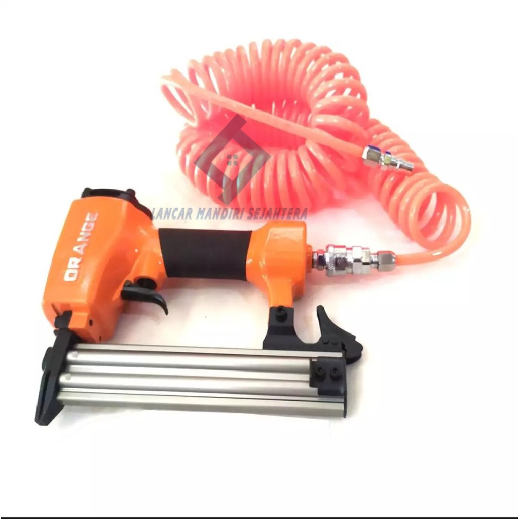 Jual Orange Air Nailer F Pro Mesin Paku Tembak Stapler Angin Model Lurus Plus Selang Recoil