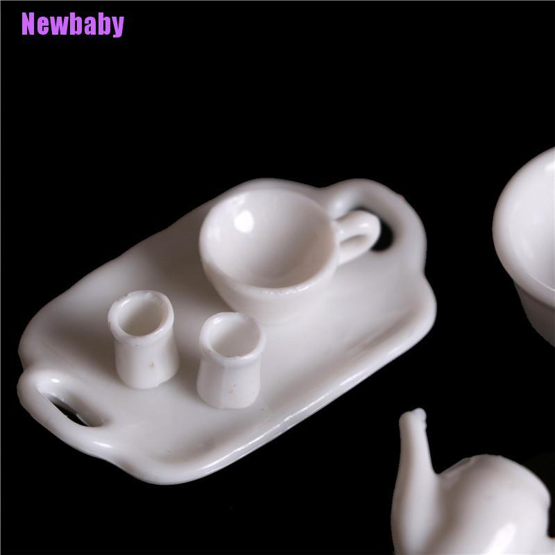 (Newbaby) 10pcs / Set Miniatur Peralatan Minum Teh Untuk Rumah Boneka