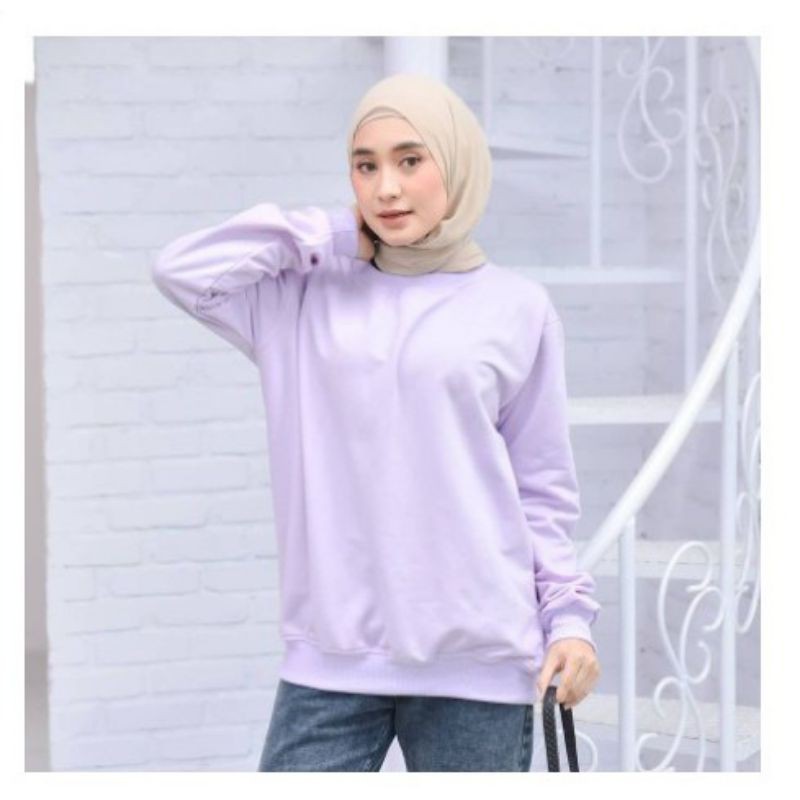 Basic Sweater Polos - Sweater Oblong Wanita - Sweater  Wanita