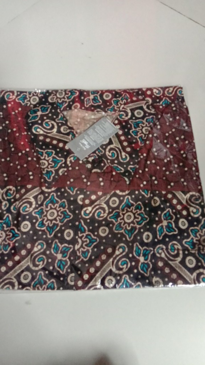 Kemeja Batik Pendek Hem Sogan Halus Original Seno Sakti Kobis Megamendung Gunungan Kipas