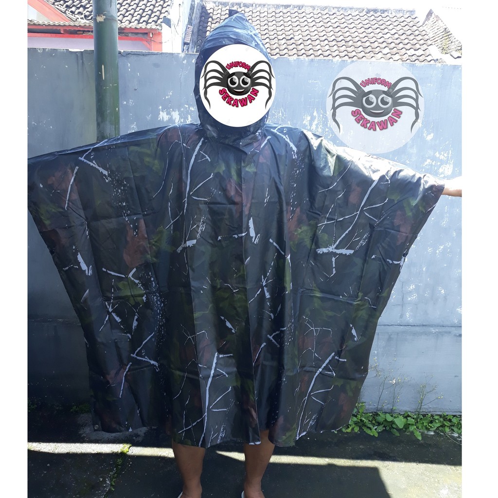 Jas Hujan Loreng Camo Ponco Army