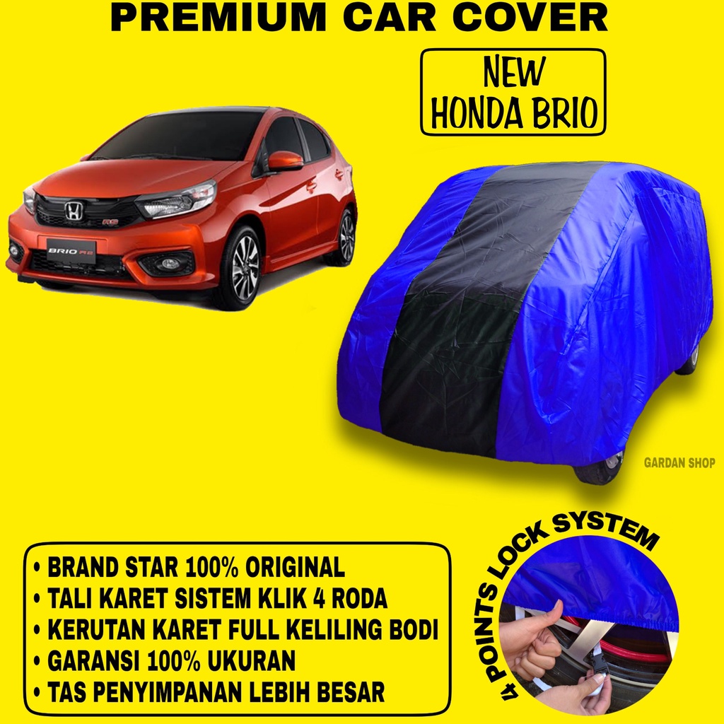 Body Cover NEW HONDA BRIO BIRU HITAM Penutup Bodi Mobil New Honda Brio Waterproof PREMIUM