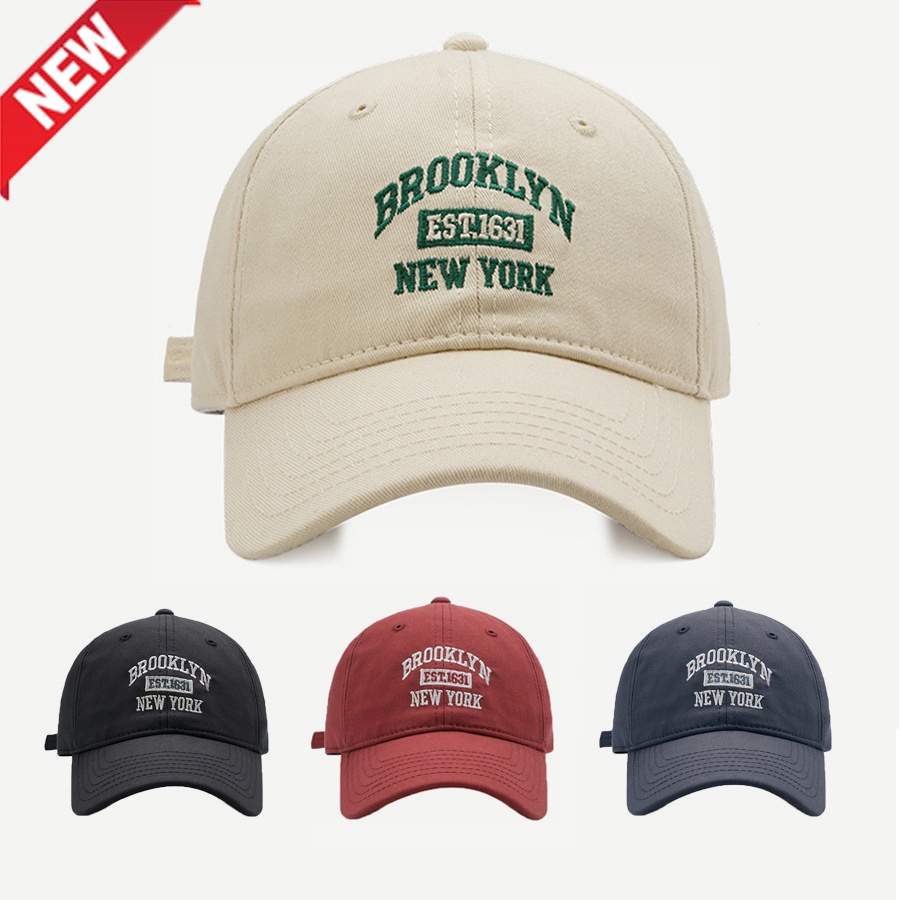 Topi baseball adjustable topi vintage Motif Bordir Tulisan Brooklyn NEW YORK Untuk topi Pria Dan Wanita