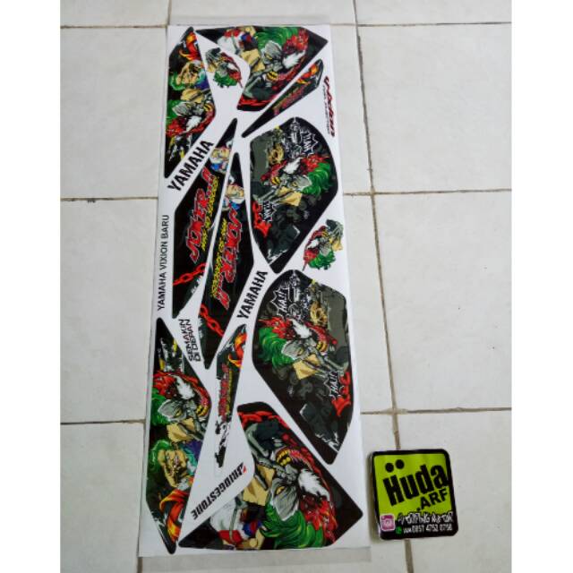 Striping lis sticker variasi yamaha new vixion lighting NVL "JOKER" hitam-biru-putih-merah