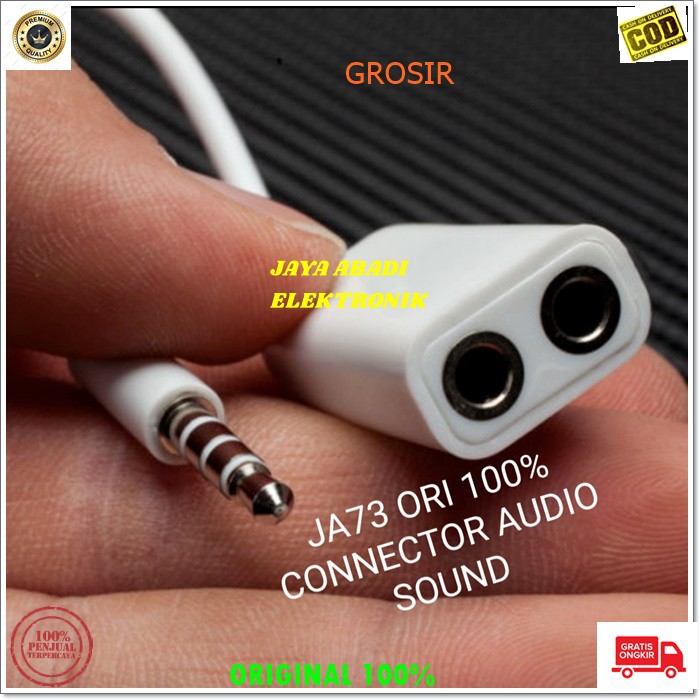 J73 SPLITTER JEK KONEKTOR JACK AUX 3.5 MM AUDIO HEADSET MIC SAMBUNGAN ADAPTER CONNECTOR JACK  SPLITTER SAMBUNGAN SOUND CEWE PENYAMBUNG CONVERTER MALE MULTI YOUTUBER ATAU SMULE DENGAN INI DAPAT MENGHUBUNGKAN HEADSET YANG MEMILIKI MIKROPHONE KE LAPTOP