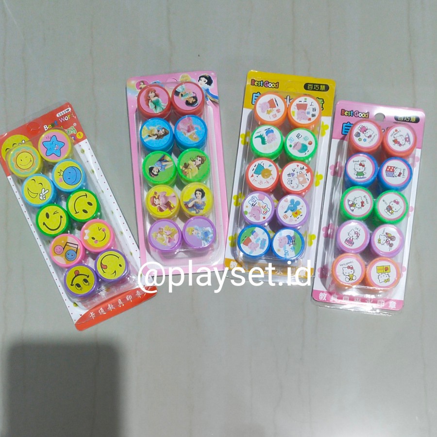 Stempel anak anak motivasi stamp reward murid,smile, princess,peppa,kitty