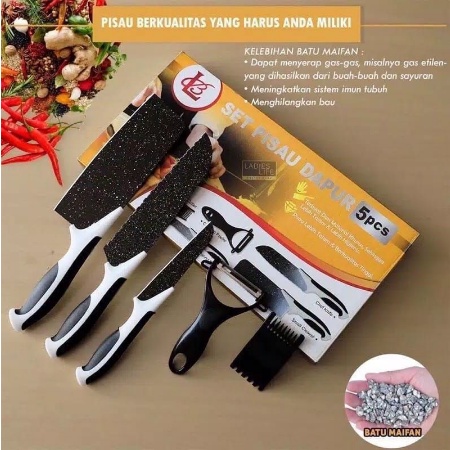 Pisau Set Keramik 5in1 Pisau Dapur Set Knife Loyal Bosque