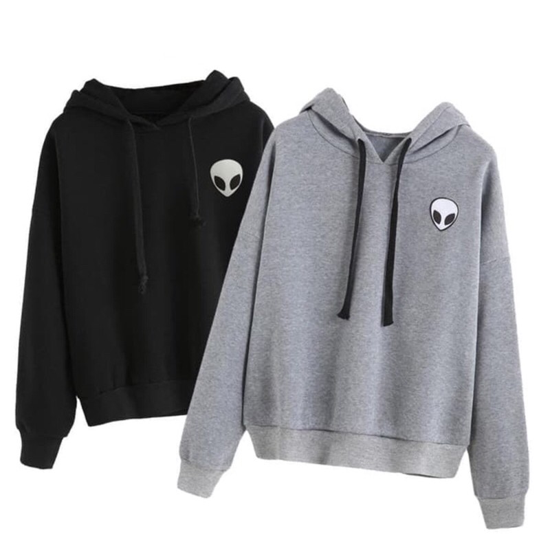 SWEATER WANITA HOODIE ALIEN PATCH LONG