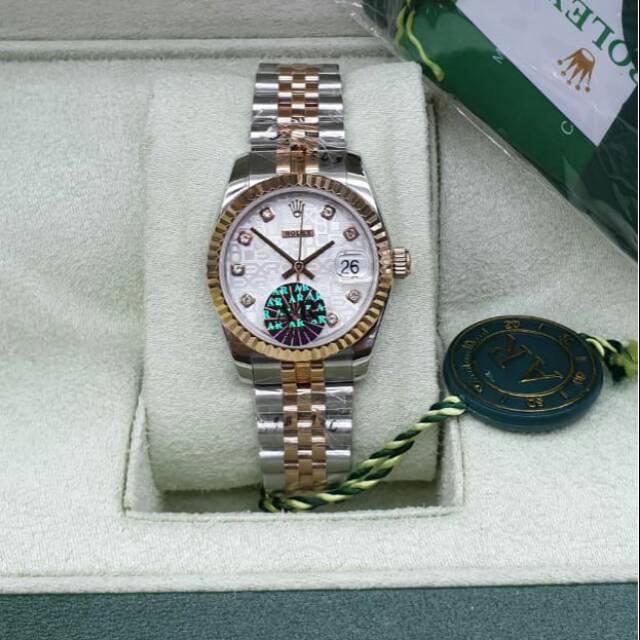 Jam tangan wanita ROLEX OYSTER DATEJUST AUTOMATIC SWISS CLONE