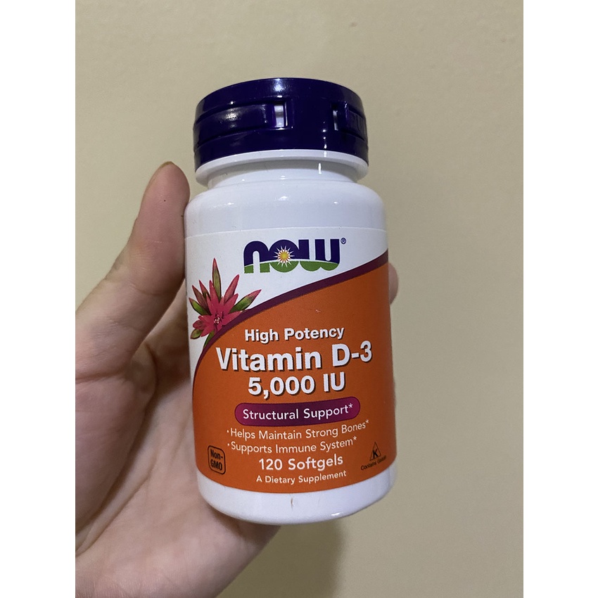 NOW FOOD VITAMIN D3 5000 IU - Vit D D-3 5000IU 120 Softgels