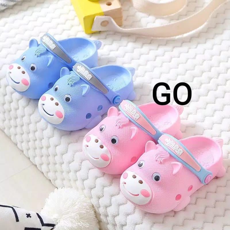 gof HELLO MOO PAO Sandal Anak Laki Laki Perempuan Bahan Karet Model Lucu 0-5 Tahun Import