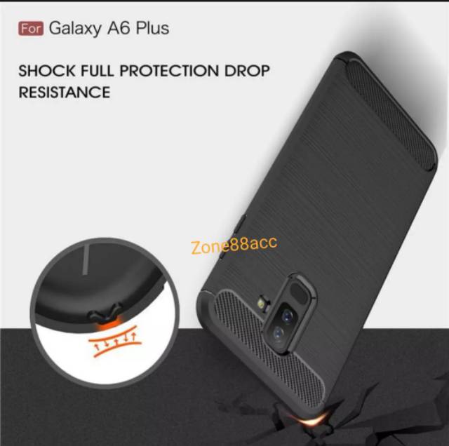 Silicon Case SAMSUNG A6 Plus J8 Softcase iPAKY Carbon Casing Cover TPU