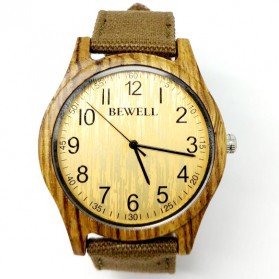 BEWELL Jam Tangan Bambu Analog Pria