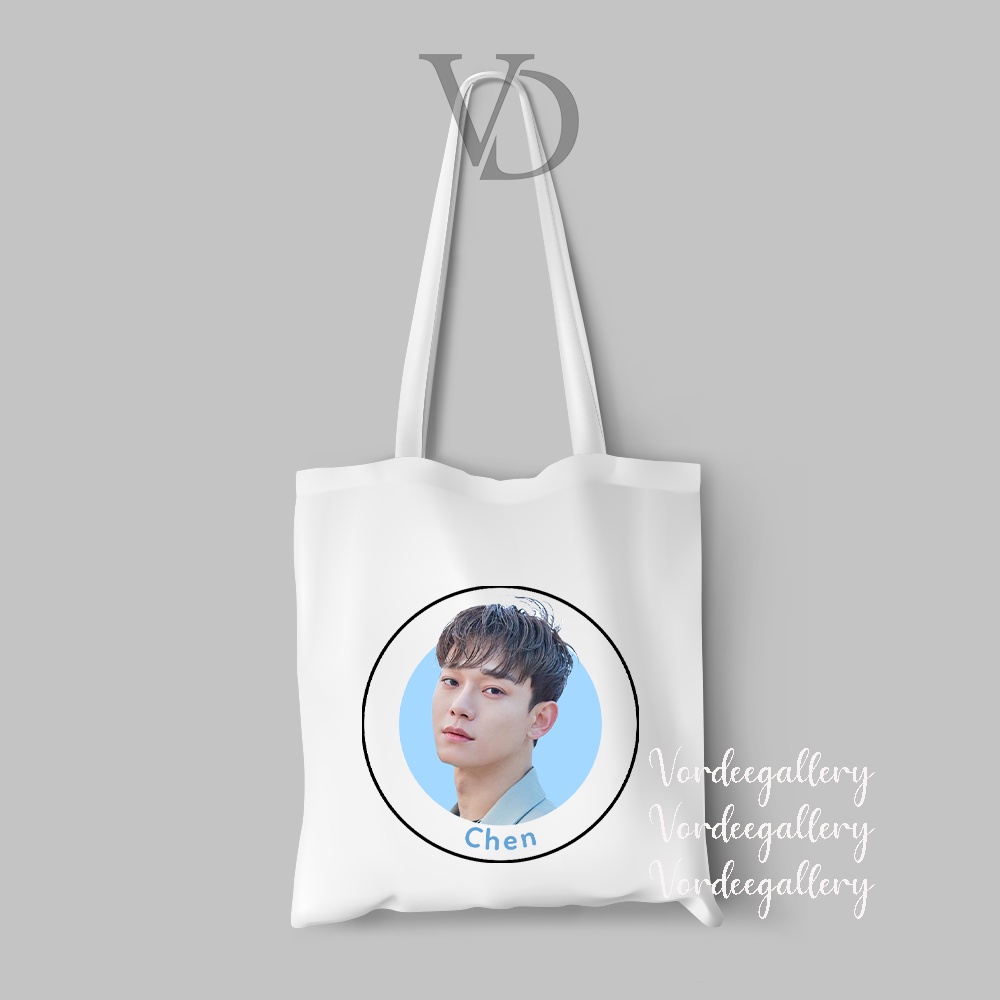 TOTE BAG BAHAN KANVAS MOTIF exo fanart  face / korean TOTEBAG / TAS BELANJA