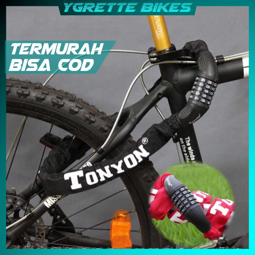 YGRETTE - [HIGH QUALITY] PREMIUM Tonyon Gembok Sepeda Kode Angka 5 Digit Bike Lock Anti Maling