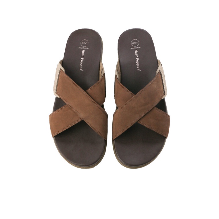 SANDAL SLIDE KULIT HUSH PUPPIES PRIA ORIGINAL CASUAL ASLI COKLAT HM36