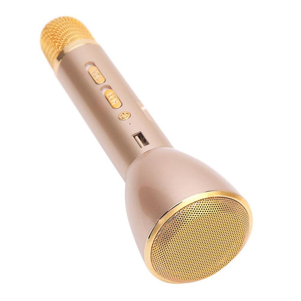 Magic Karaoke Mikrofon dan Speaker Bluetooth - KTV-K088  gold