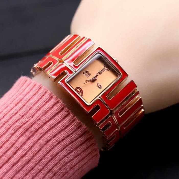 Jam Tangan Wanita / Cewek Esprit Sk1037 Rantai Red Rosegold