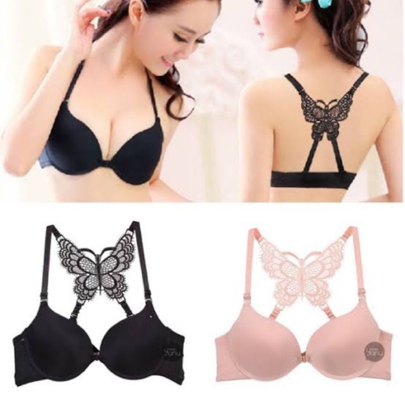 Bra BH Push Up Bra Kancing Bukaan Buka Depan Renda Belakang