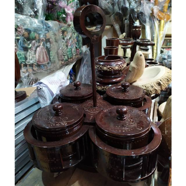 (BISA COD) SET TOPLES CANTIK DENGAN HANDLE BAHAN KAYU JATI ASLI - DEKORASI RUMAH MURAH