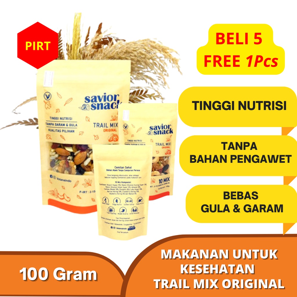 

TRAIL MIX 10 MACAM BAHAN PREMIUM - MAKANAN RINGAN SEHAT SAVIOR SNACK 100gr Bukan 200gr / 300gr