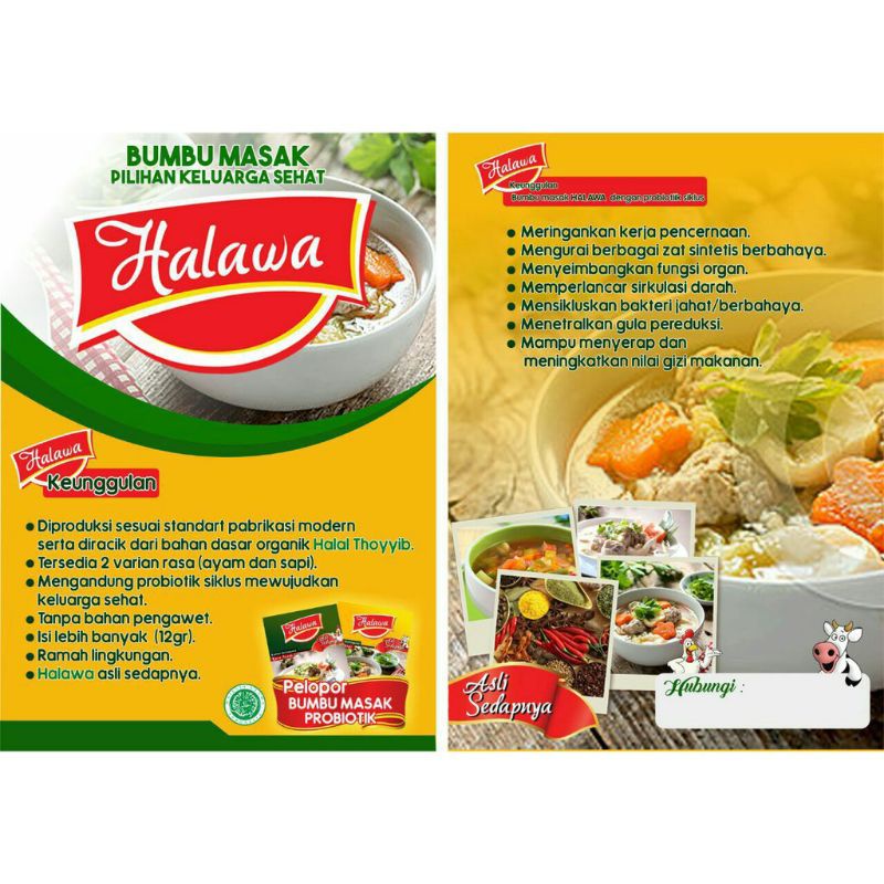 HALAWA BUMBU MASAK Organik plus Probiotik - Halawa Kaldu Penyedap Rasa Non MSG