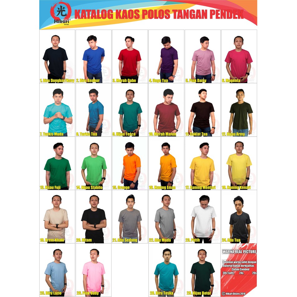 KAOS POLOS COTTON COMBED 30S (-XL)-