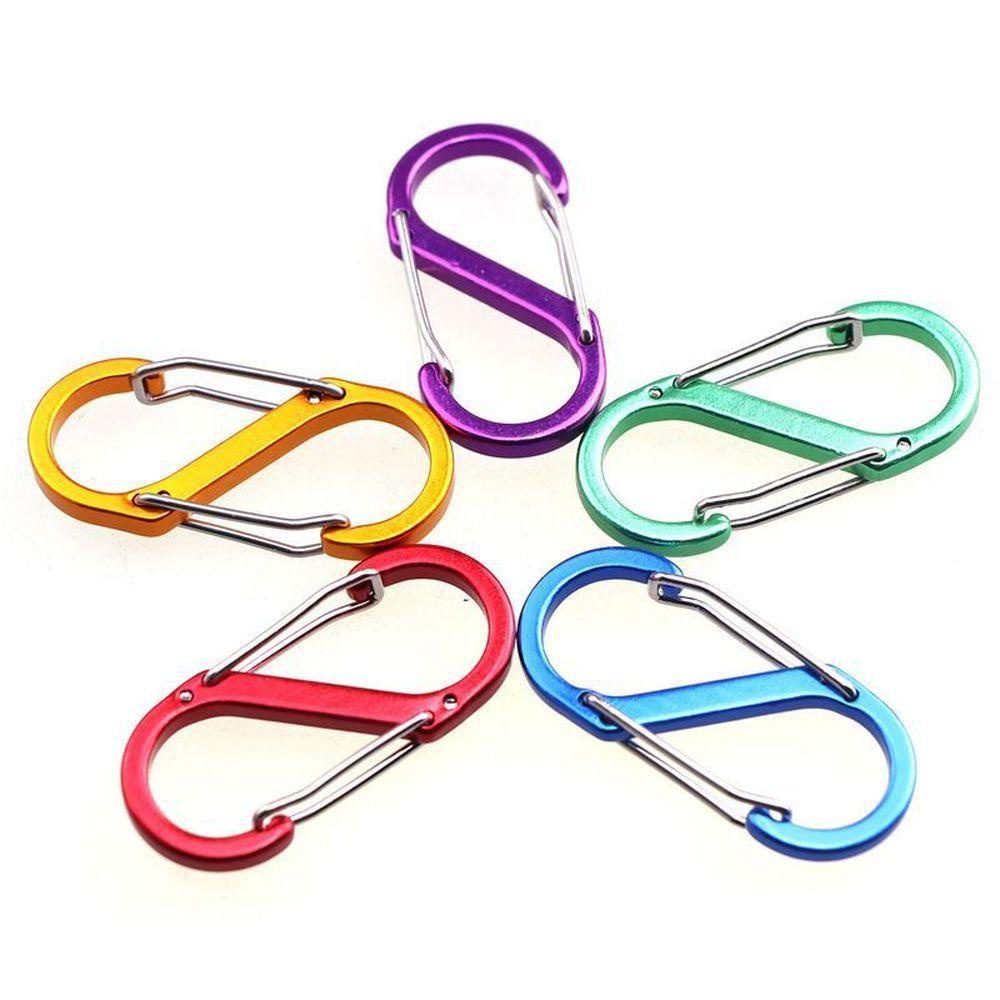 Lanfy Carabiner Berbentuk S Warna Acak Hiking Outdoor Tools Gesper Pengaman Serbaguna Aluminium Alloy Penguncian Cincin