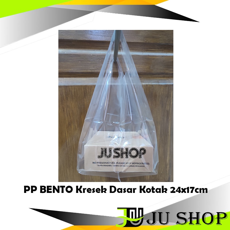 ECERAN PP BENTO Kresek Bening Dasar Kotak Maks 24x17 cm Box Cake Dus Dos Tart Kotak bahan Transparan Tebal