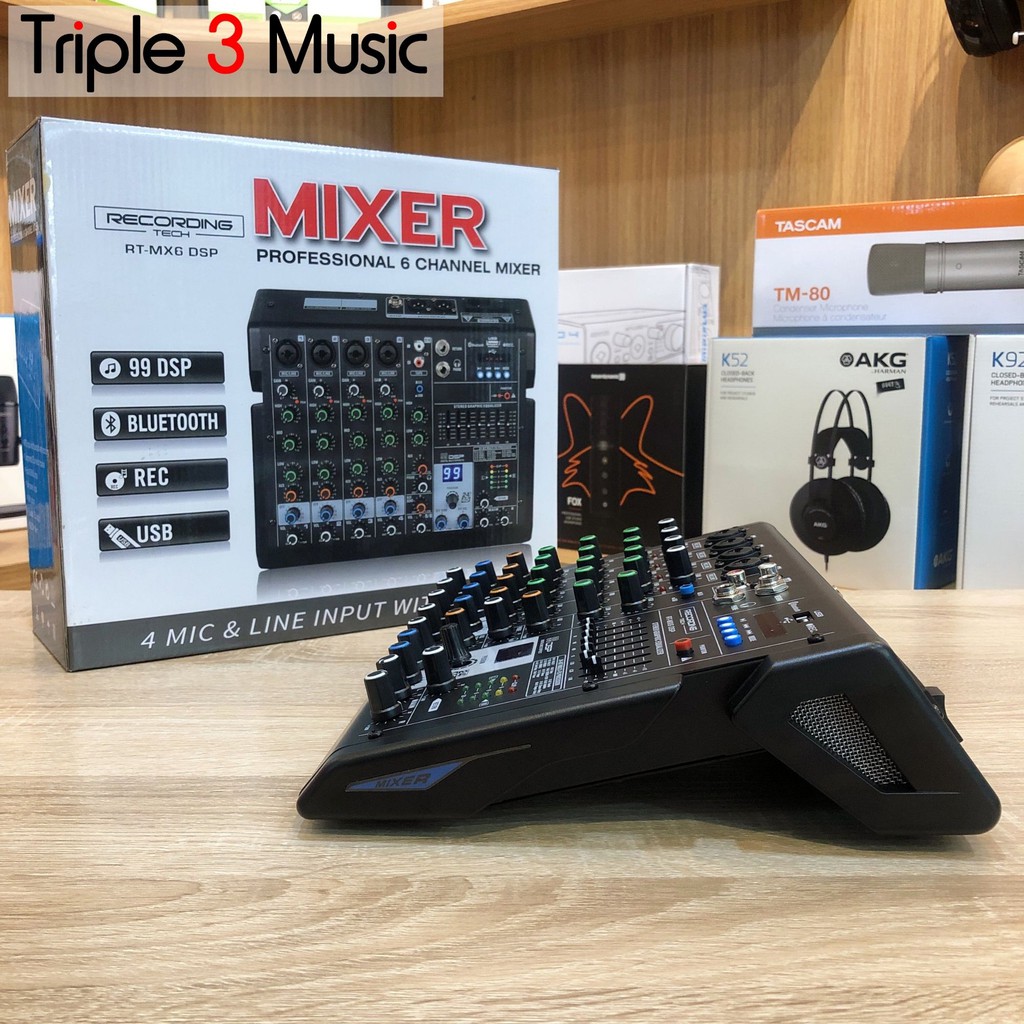 Recording Tech RTMX6 DSP RT-MX6 USB MIXER PODCAST 4 Channel